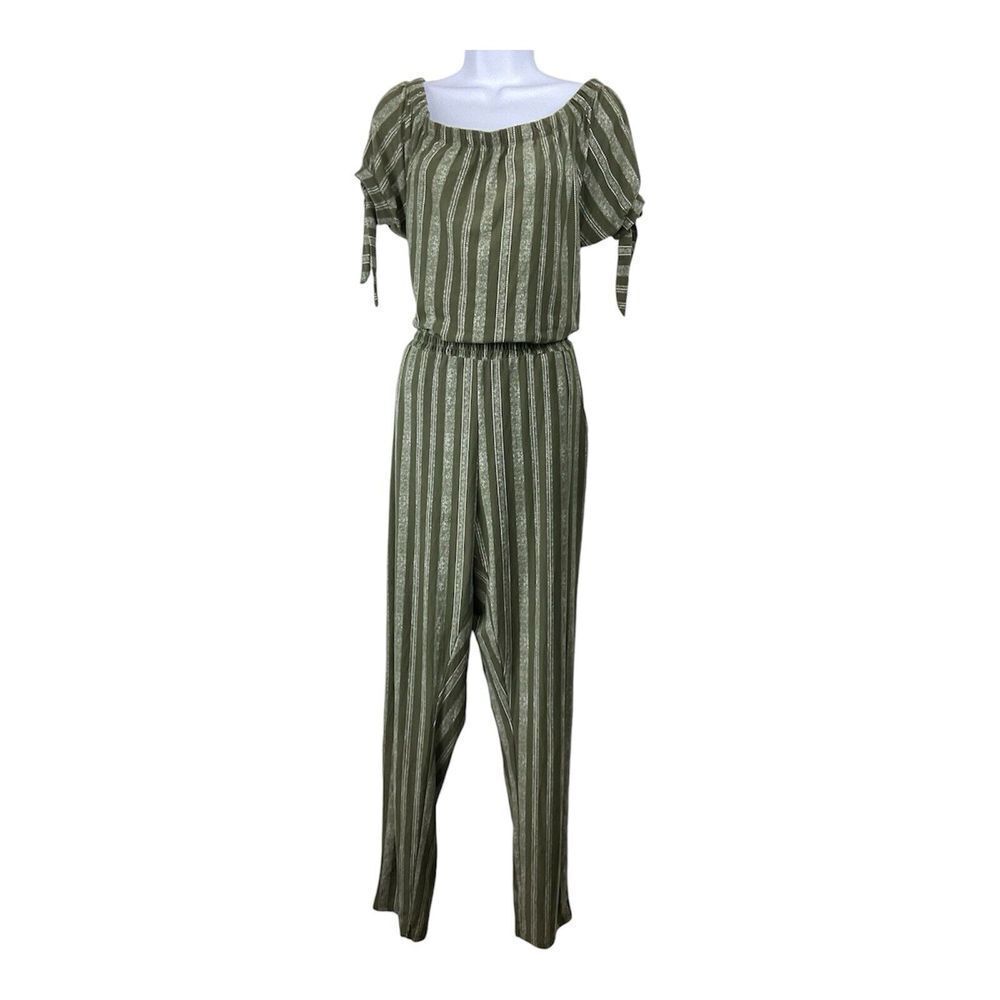 Vintage Derek Heart Womens Striped Jumpsuit‎ Sz XL Boho Hippie Cottagecore Y2K